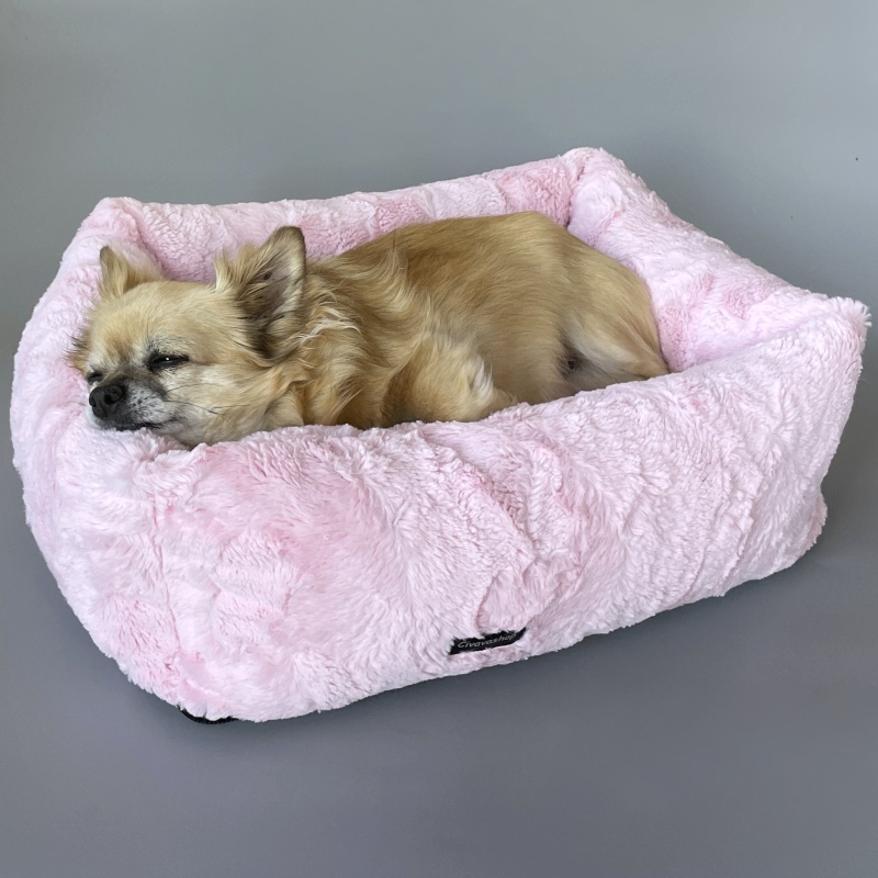 Luxusní kožešinový pelíšek pro psa – baby růžový, 33×45 cm 🐾