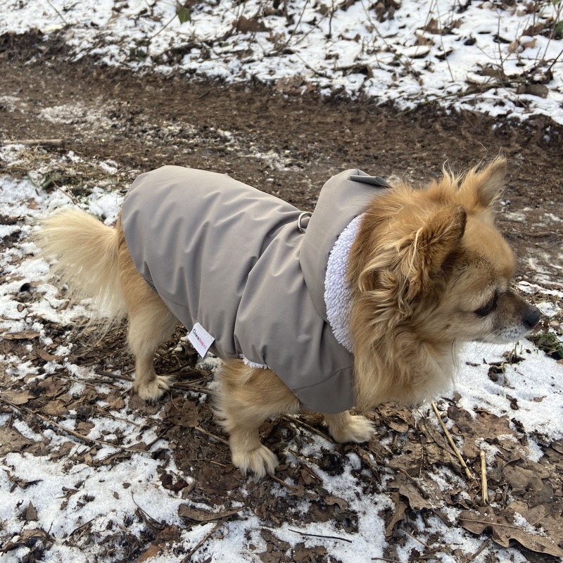 Hřejivý kožíšek do deště i sněhu – Esmeralda světlá khaki
