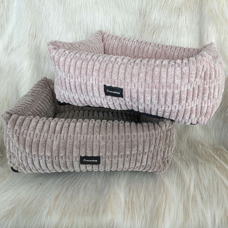 Luxusní pelíšek pro psa – kouřově růžový (45 × 30 cm)