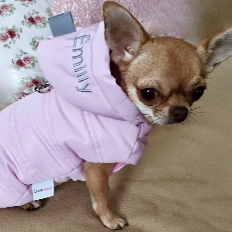 Zimní obleček pro štěně Betynka baby růžový