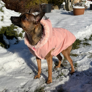 Hřejivý kožíšek do deště i sněhu – Esmeralda Peach pastel
