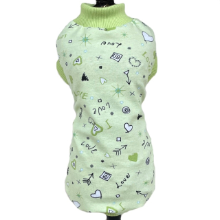 Bavlněné elastické tričko – limetka potisk | pohodlná ochranná vrstva pro malé psy