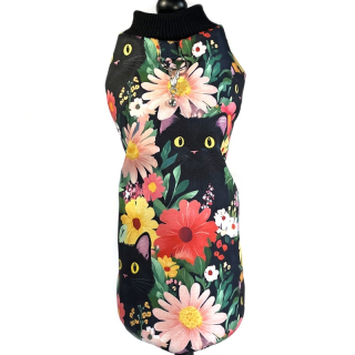 🌸 Funkční jarní softshellová pláštěnka – kočky na kvítkách