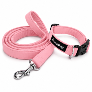 Softshellový obojek s vodítkem – růžové, šířka 1,5 cm
