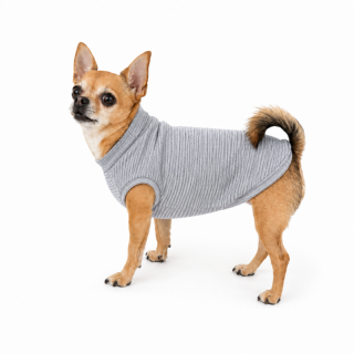 Bavlněné tričko – šedé pruhy, ochranná vrstva pro malé psy