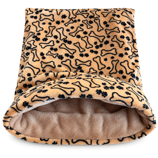 Plyšový tulipytlík s vyztuženým okrajem 65×55 cm – hnedy- kosti