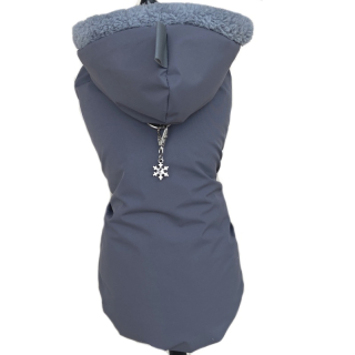 Luxusní pláštěnka/kožíšek pro psa, šedý