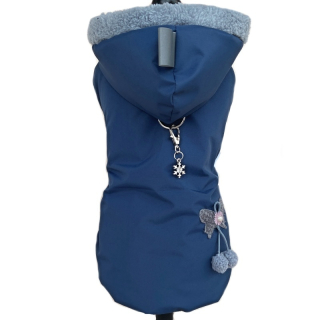 Luxusní pláštěnka/kožíšek pro psa, navy modrá