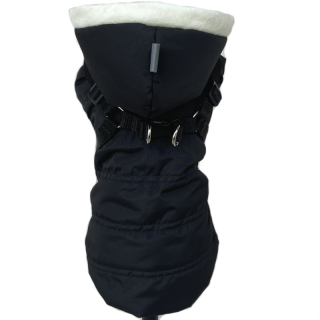 Luxusní zimní obleček pro psa s kšírami černý Diego